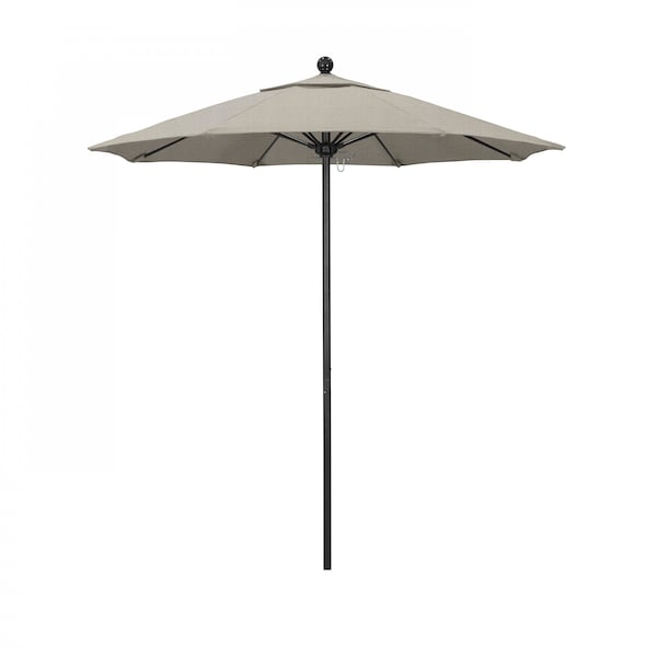 California Umbrella 7.5' Black Aluminum Market Patio Umbrella, Olefin Woven Granite 194061334836 - main